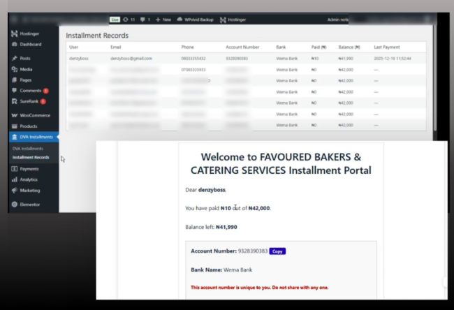 DVA Installment Payment Portal