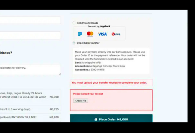 Checkout Receipt Upload Validation
