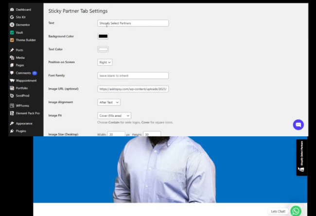 Sticky Partner Tab